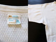 画像3: 70s JCPenney コットン 半袖サーマルシャツ ナチュラル XL (3)