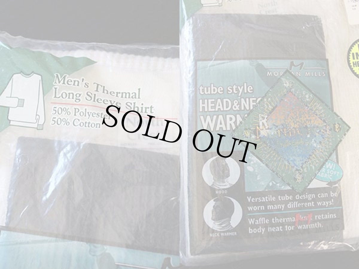 画像3: デッドストック★80s USA製 North Crest サーマルシャツ ヘッド&ネックウォーマー付き ナチュラル L (3)