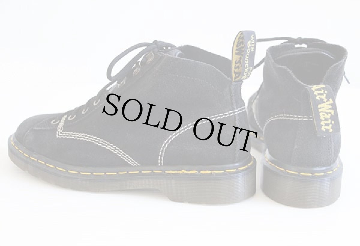 画像2: 英国製 DR.MARTENSドクターマーチン スエードレザー モンキーブーツ 黒 UK8 (2)