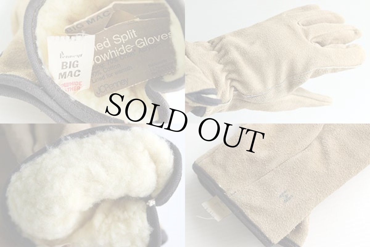 画像4: デッドストック★60s JCPenney BIGMACビッグマック ボアライナー スエードレザー グローブ サンドベージュ M (4)