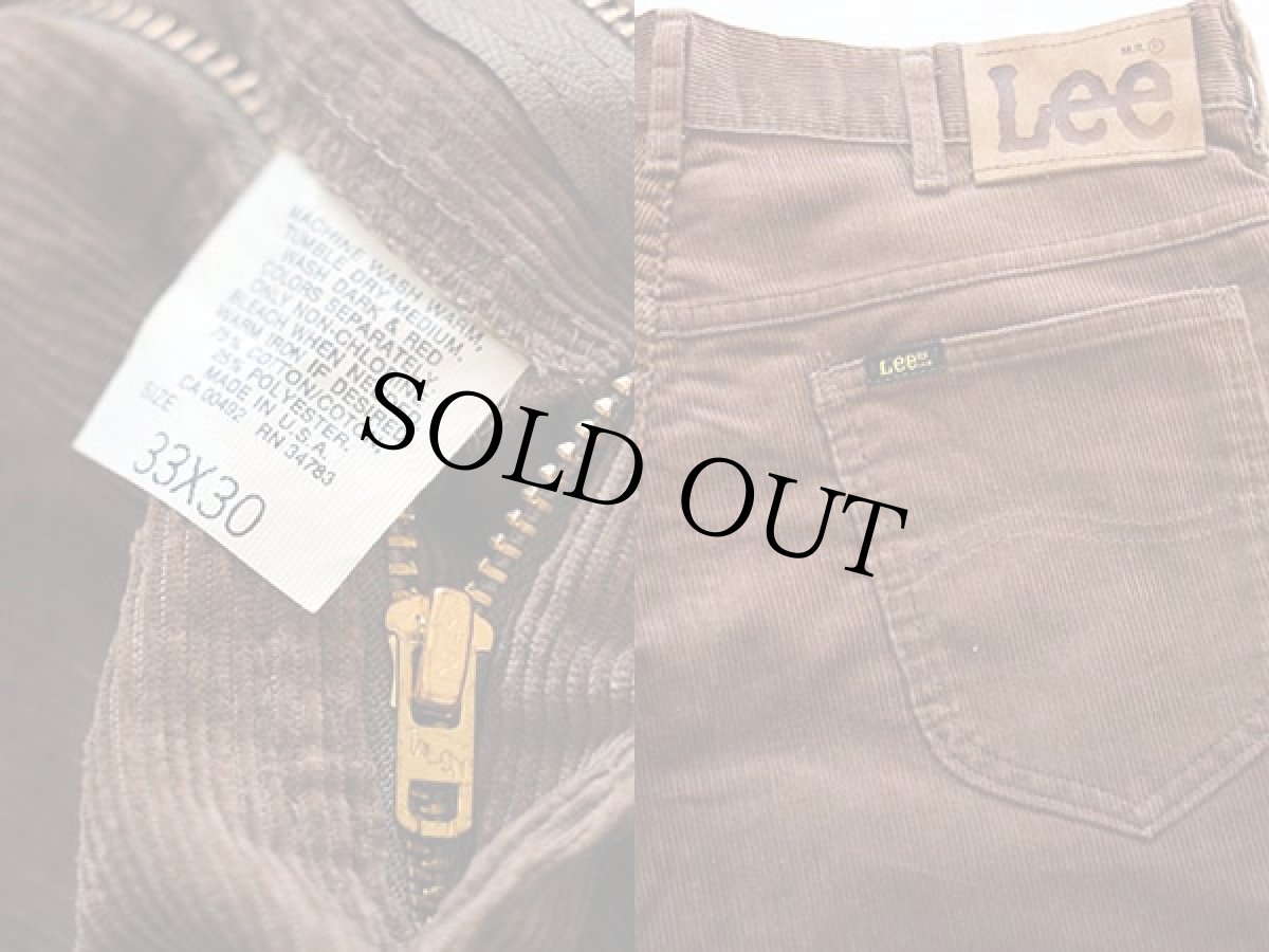 画像3: 80s USA製 Leeリー 202 コーデュロイパンツ 茶 w33 L30 (3)