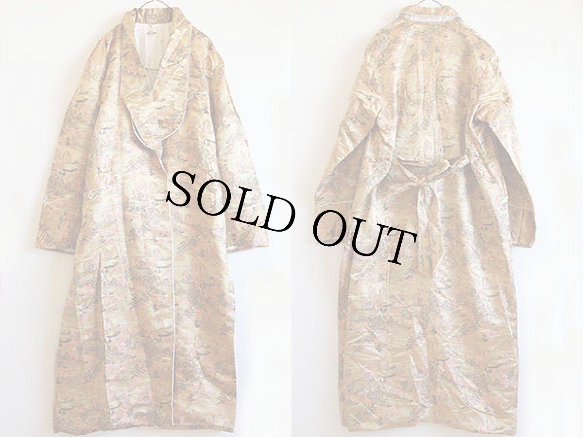 画像2: 50s I.M.C. CRAFTSMAN 総柄 サテン スカガウン M (2)