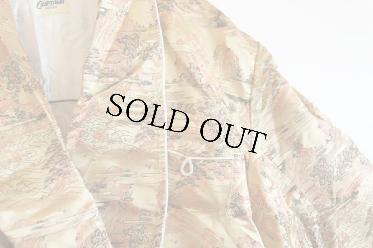 画像4: 50s I.M.C. CRAFTSMAN 総柄 サテン スカガウン M (4)