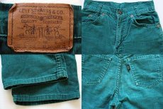 画像4: 80s USA製 Levi'sリーバイス 318 コーデュロイパンツ 緑 キッズ10 (4)