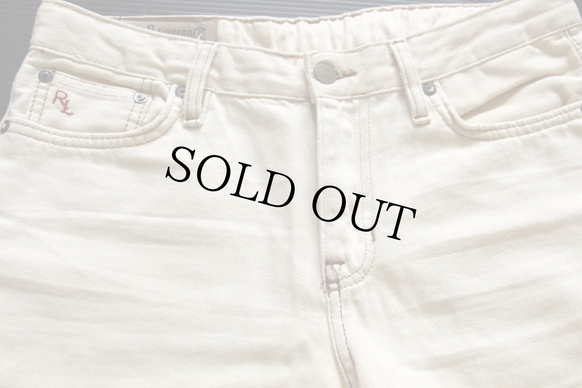 画像2: ポロ ラルフローレン USED加工 スキニー カラーデニムパンツ 生成り ボーイズ18 (2)