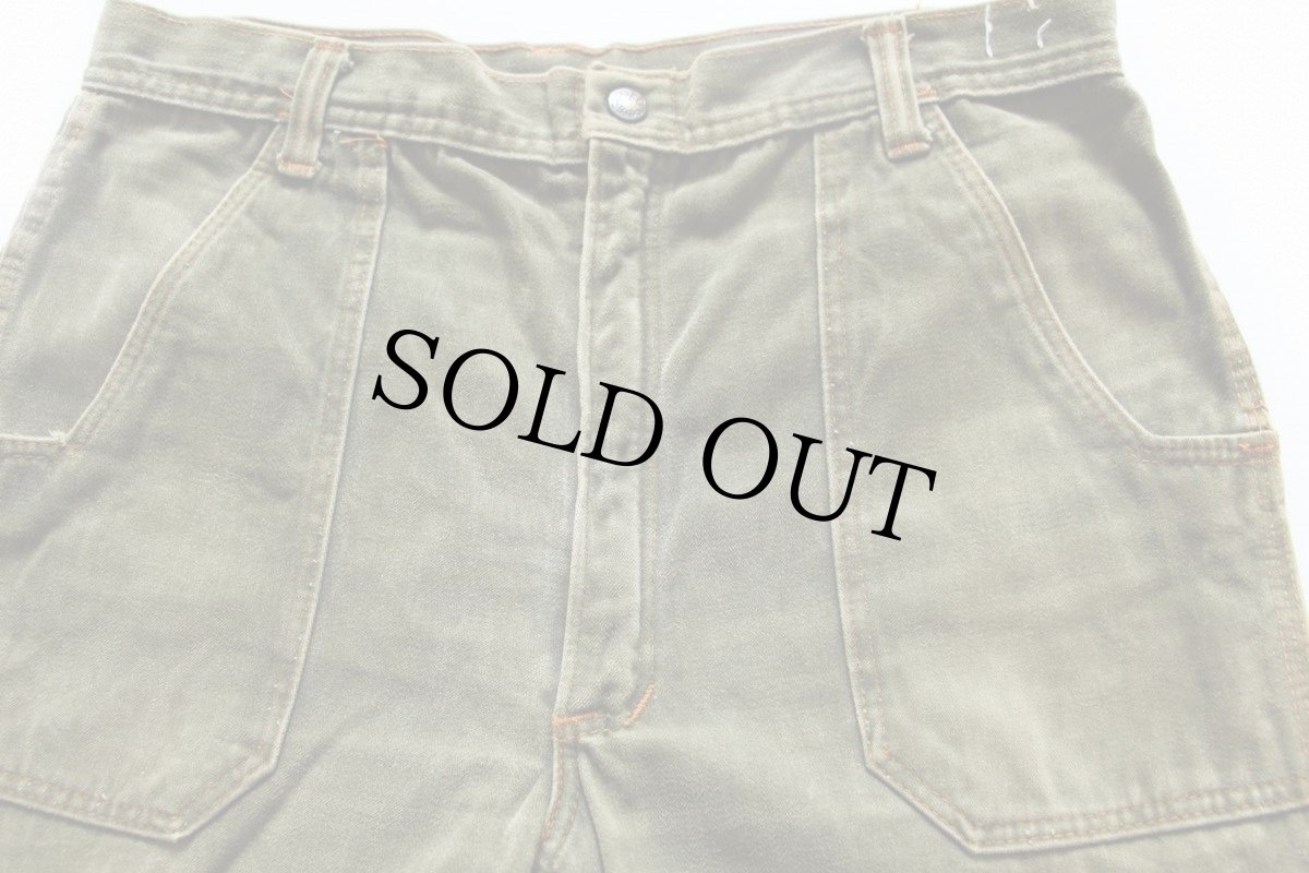 画像2: 70s RED SNAP モールスキンパンツ カスタム 緑 (2)