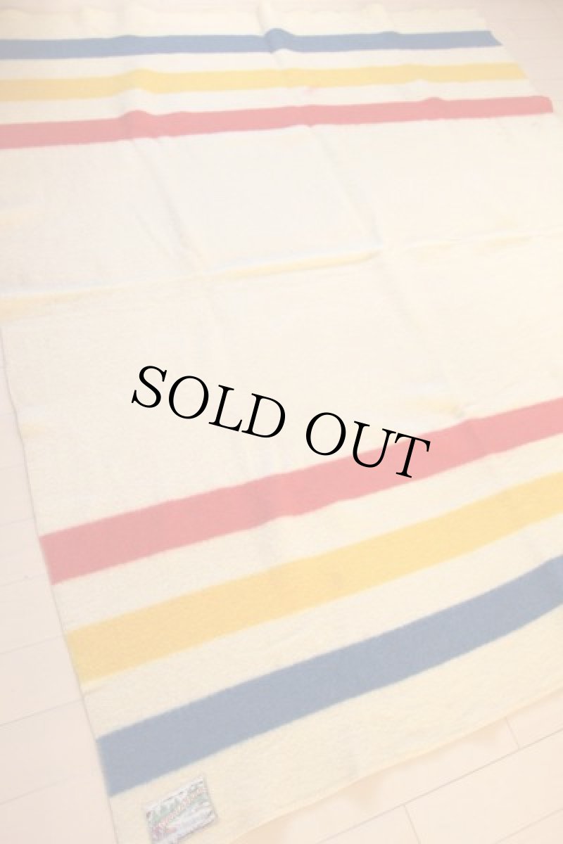 画像2: 50s ORRLASKAN マルチボーダー ウール ブランケット (2)