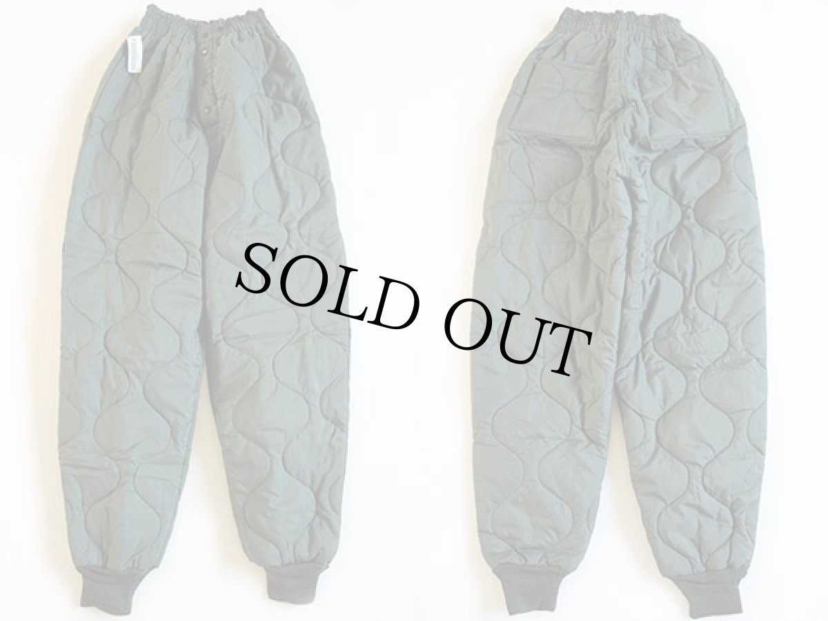 画像2: デッドストック★90s 米軍 USAF CWU-9/P ナイロン キルティング ライナーパンツ セージグリーン S (2)