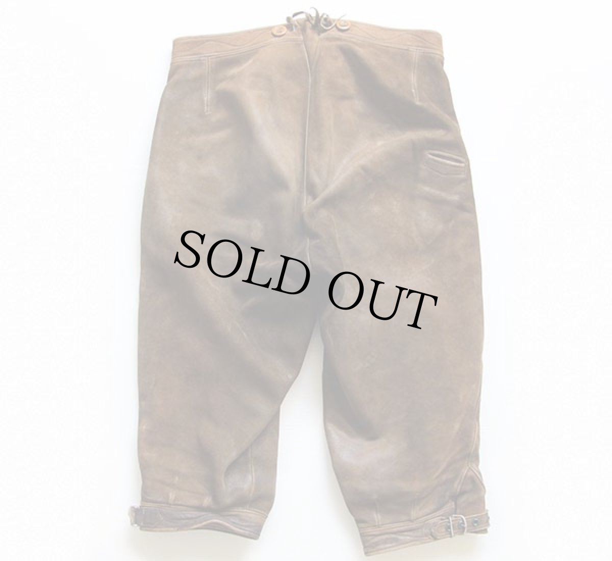 画像2: ビンテージ UNKNOWN ヌバックレザー ジョッパーズパンツ 茶 (2)