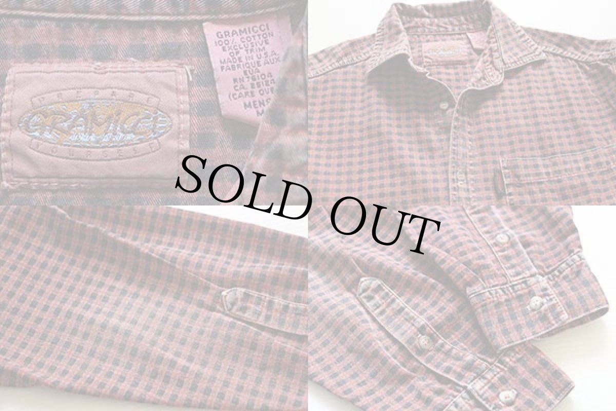 画像3: 90s USA製 GRAMICCIグラミチ チェック コットンシャツ M (3)