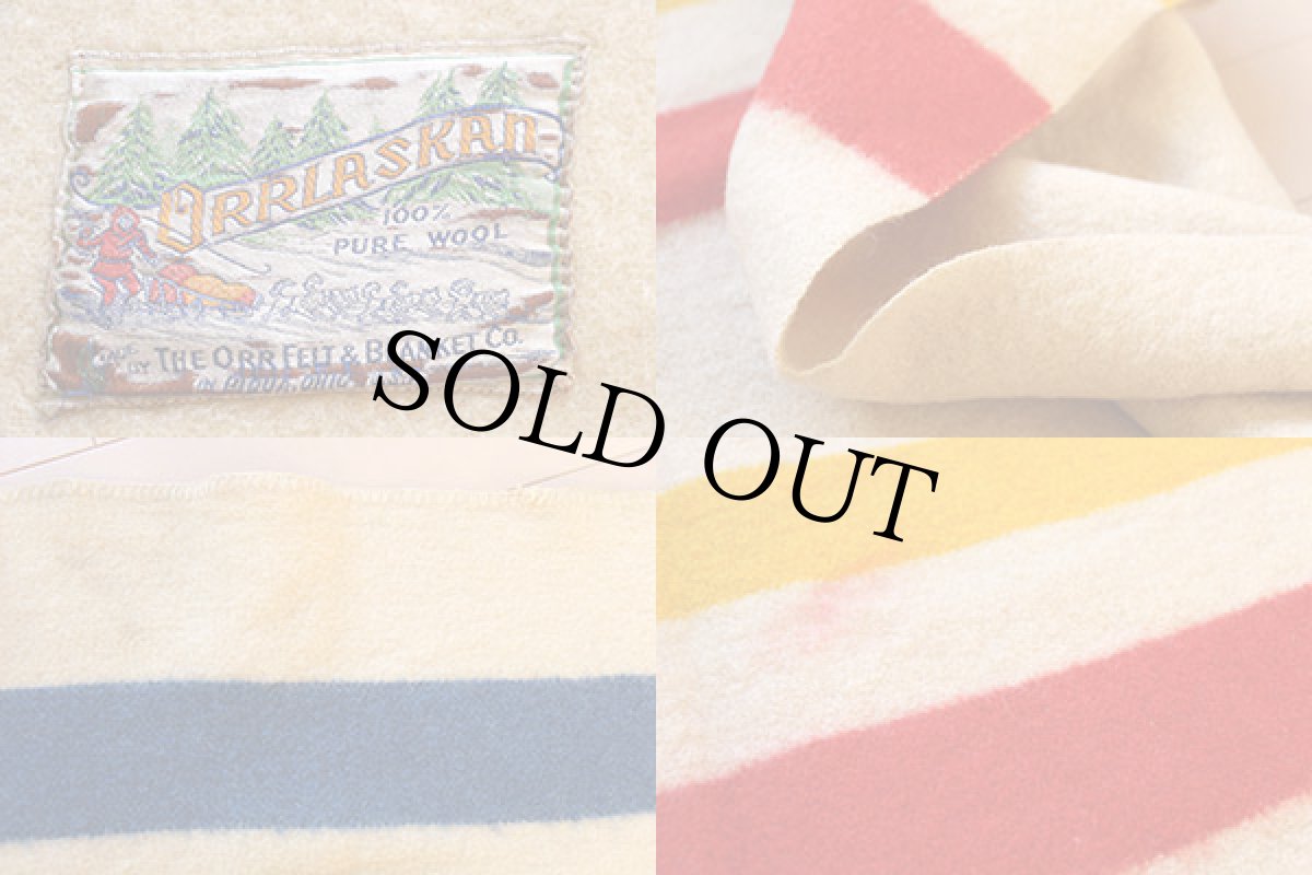 画像3: 50s ORRLASKAN マルチボーダー ウール ブランケット (3)