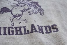 画像5: 50s Sportswear NEW MEXICO HIGHLANDS カウボーイ 染み込みプリント スウェット 杢グレー (5)