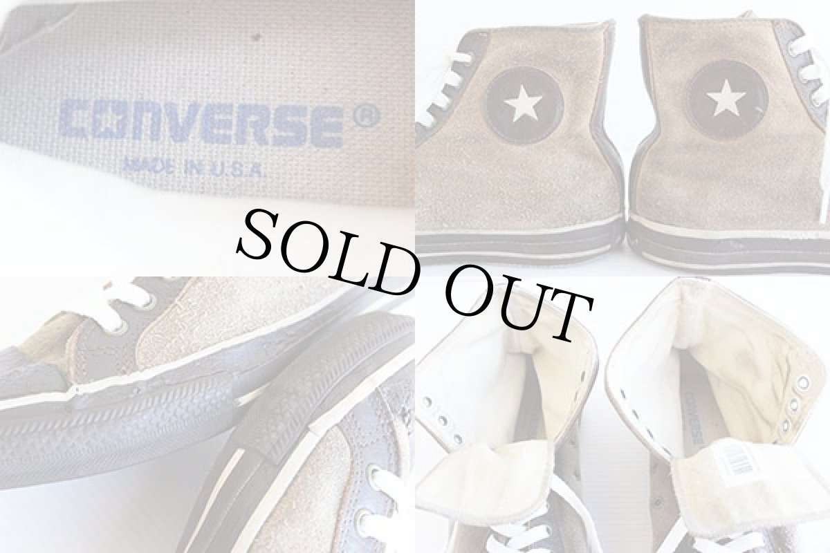 画像10: 90s USA製 CONVERSEコンバース ALL STARオールスター HI スエードレザー 茶 8.5 (10)