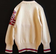 画像2: 60s CHICAGO KNITTING MILLS パッチ付き ウールニット レタードセーター クリーム (2)