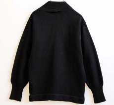 画像2: 50s Bunny Knit ウールニット レタードカーディガン 黒 (2)