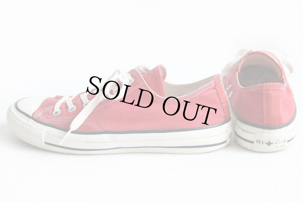 画像2: 80s USA製 CONVERSEコンバース ALL STARオールスター Low 当て布 赤 8 (2)