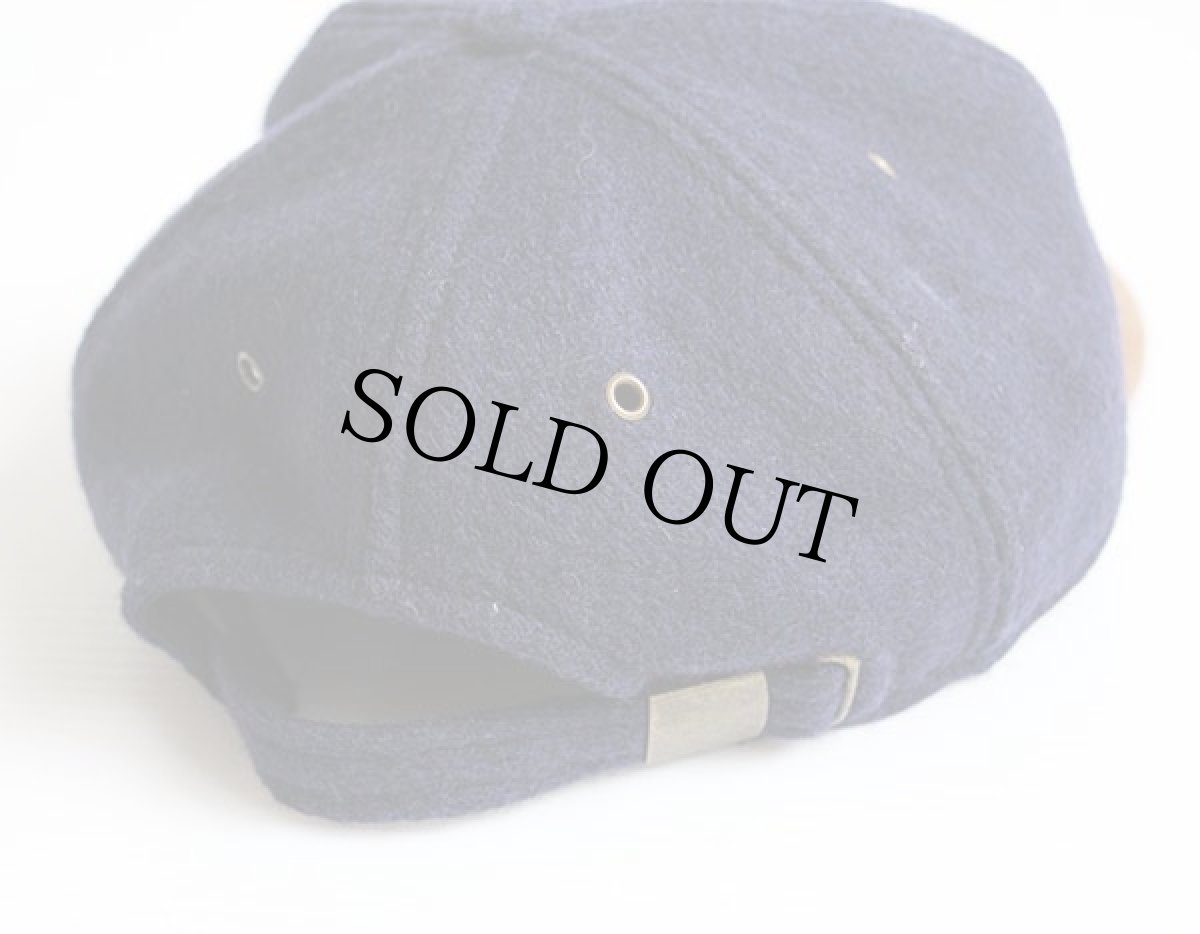 画像2: 90s USA製 LANDS'ENDランズエンド ウール×レザー キャップ 紺×茶 (2)