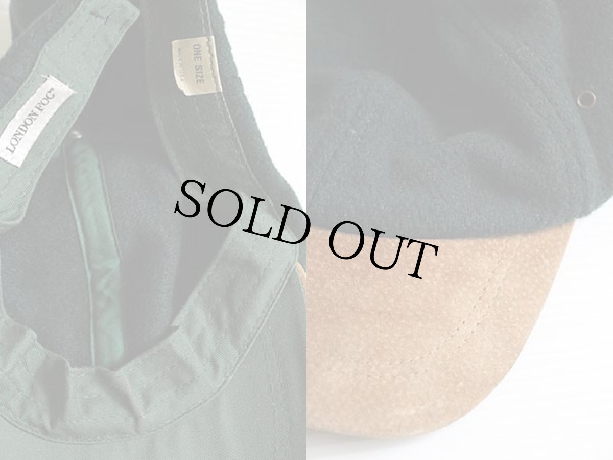 画像3: USA製 LONDON FOG ウール×レザー キャップ 緑×茶 (3)