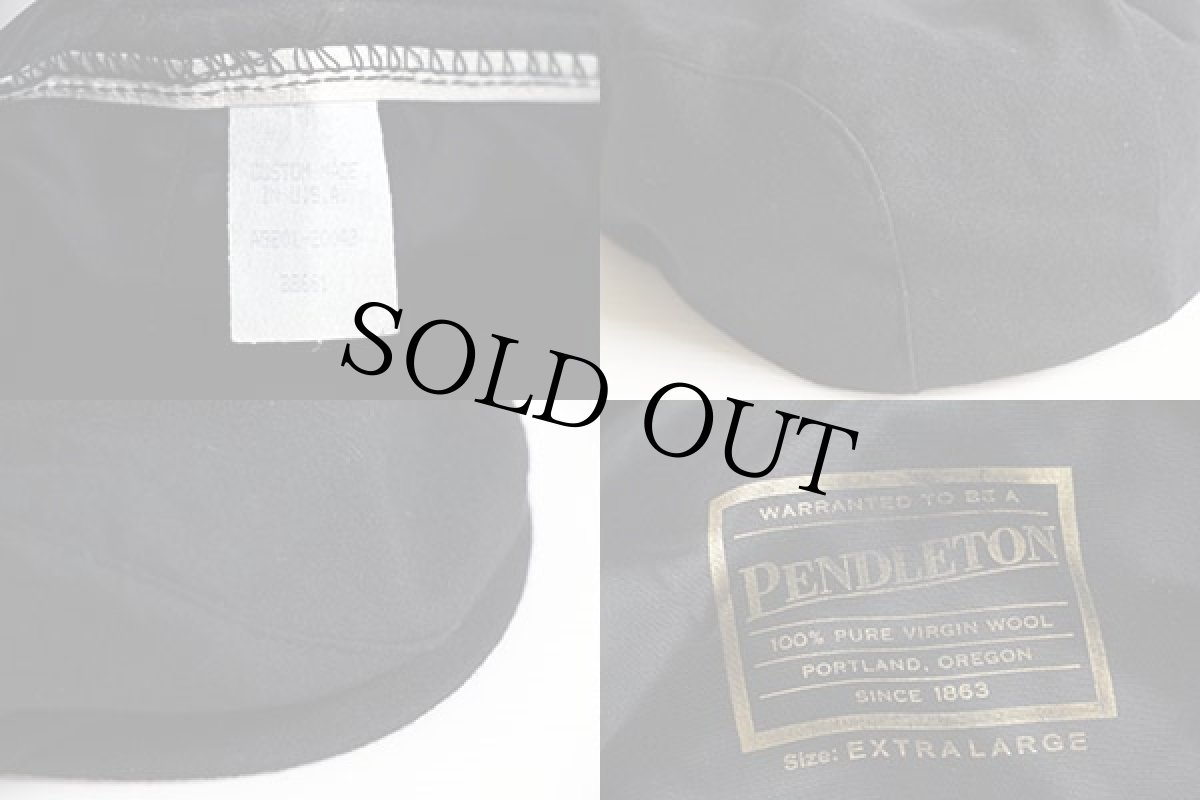 画像3: USA製 PENDLETONペンドルトン 無地 ウール ハンチング 黒 XL (3)