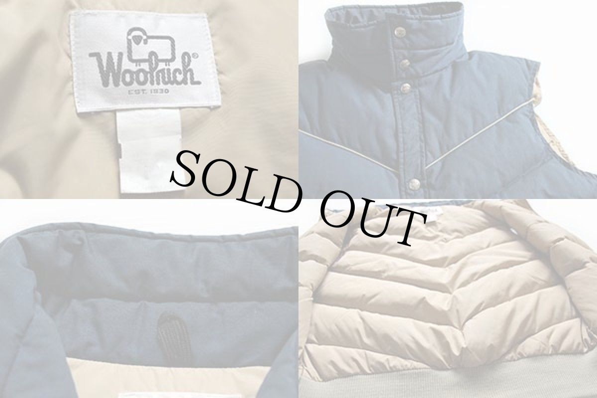 画像3: 70s Woolrichウールリッチ ダウンベスト 紺 M (3)