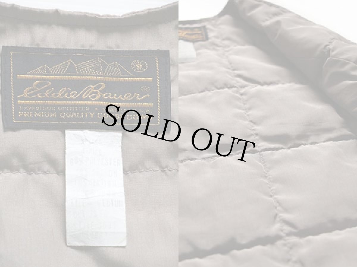画像3: 80s EddieBauerエディーバウアー ノーカラー インナー ダウンベスト M (3)