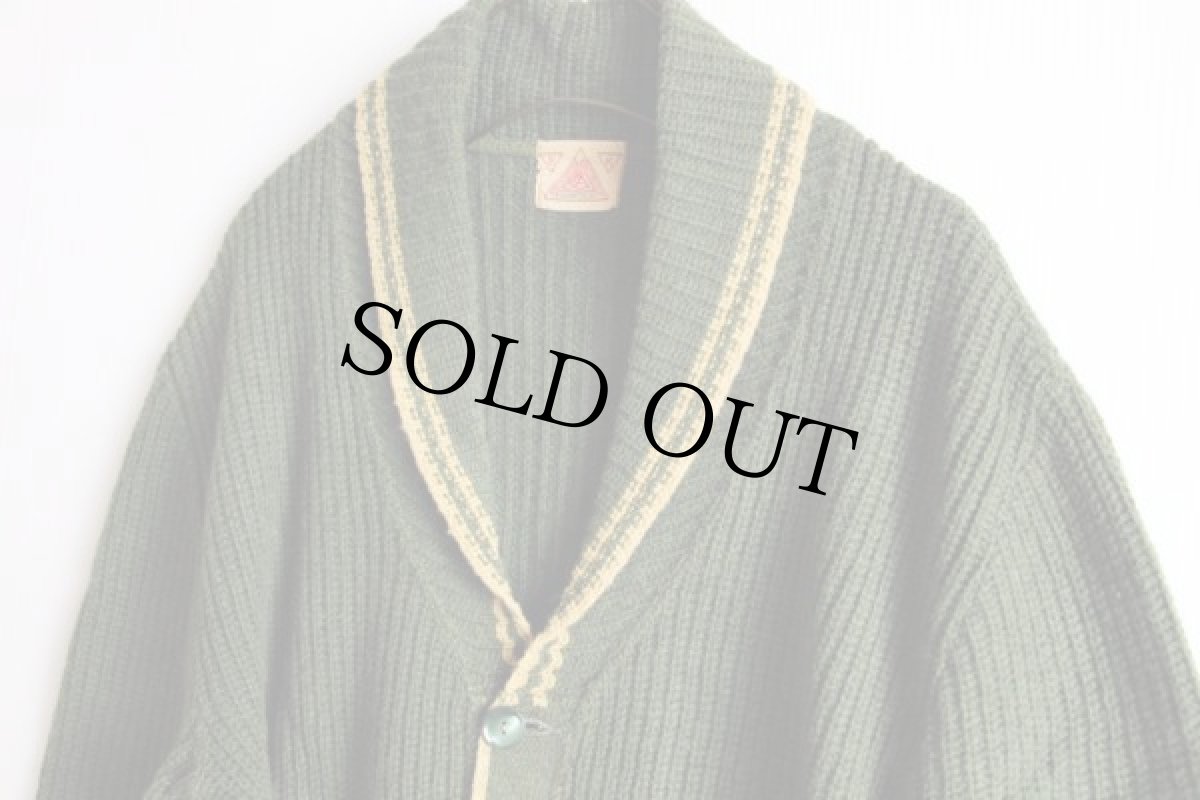 画像4: 50s BINGHAMTON ショールカラー ウールニット カーディガン (4)