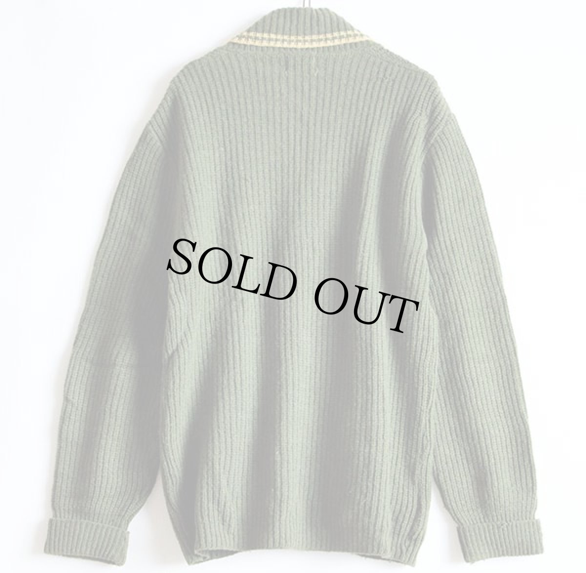 画像2: 50s BINGHAMTON ショールカラー ウールニット カーディガン (2)