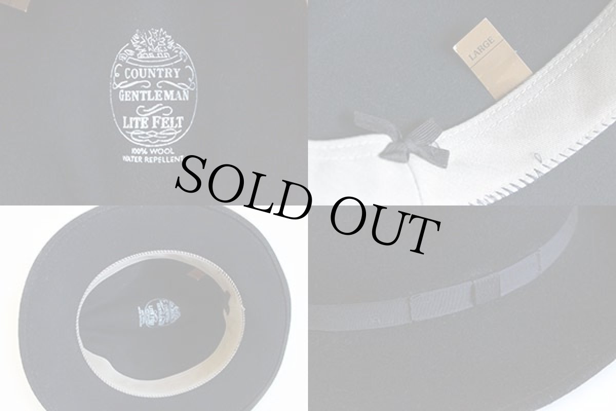 画像3: COUNTRY GENTLEMAN 中折れ フェルトハット 黒 L (3)