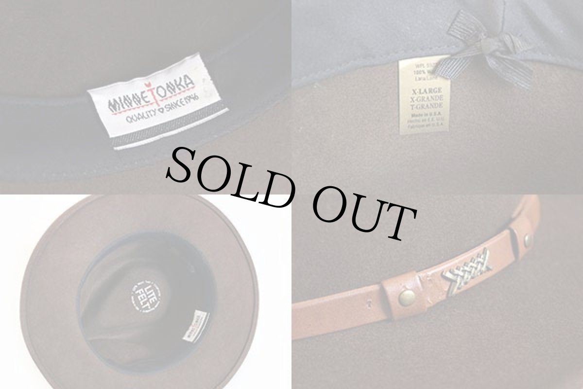 画像3: USA製 MINNETONKAミネトンカ 中折れ フェルトハット 茶 XL (3)