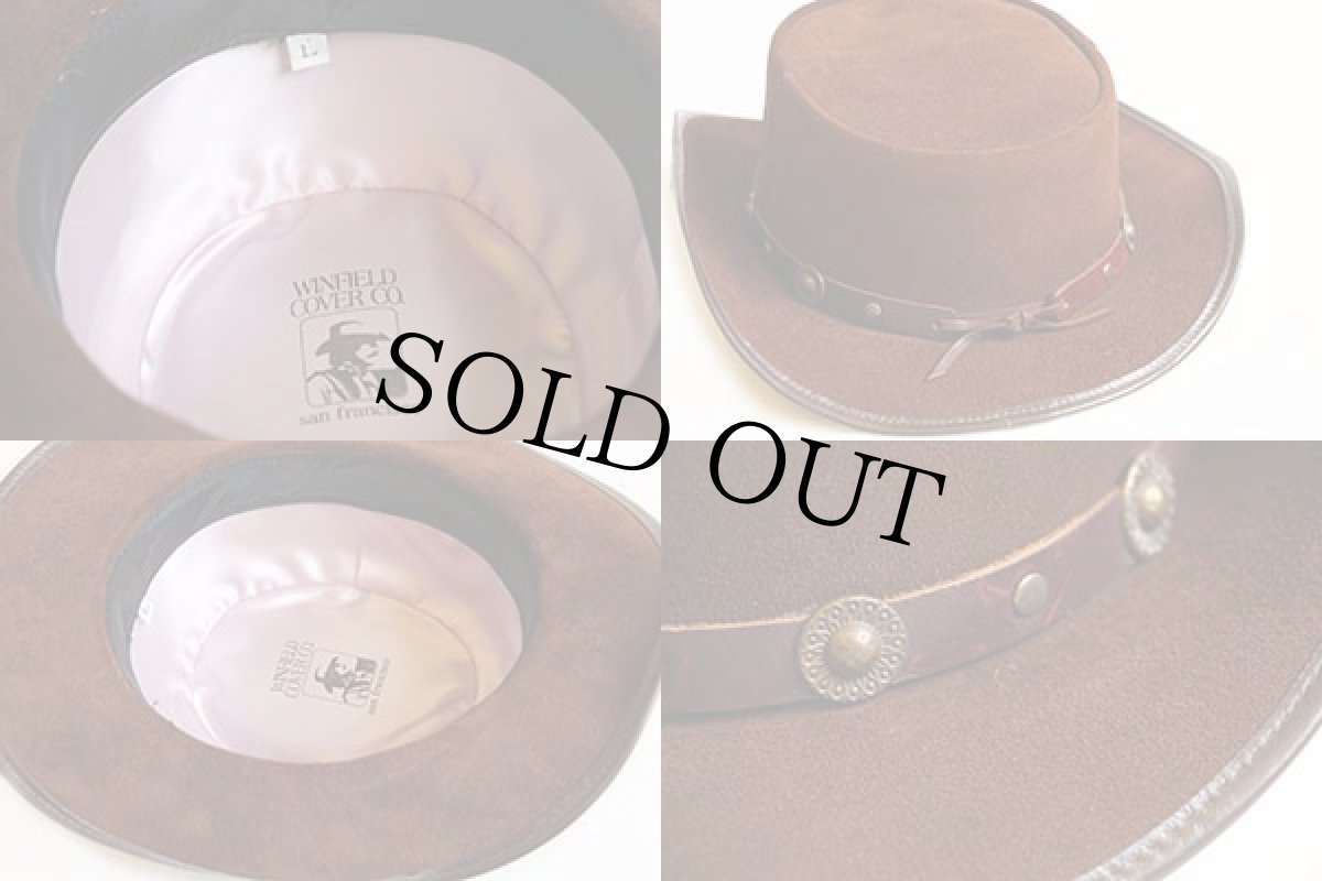 画像4: WINFIELD COVER CO. 装飾入り スエードレザー カウボーイハット 茶 L★ウエスタン (4)