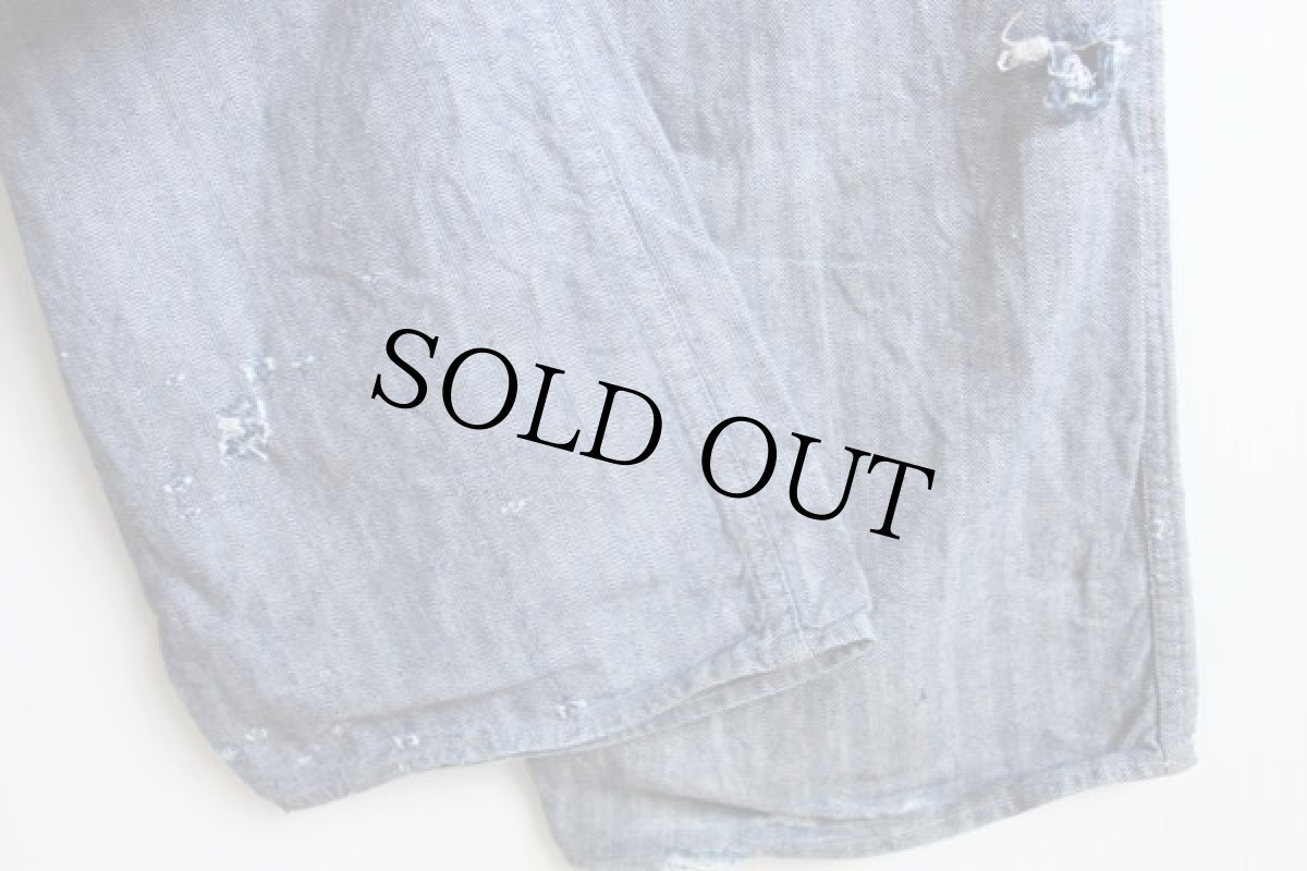 画像7: 60s UNKNOWN ツートン HBT ヘリンボーンツイル オールインワン 42★つなぎ (7)