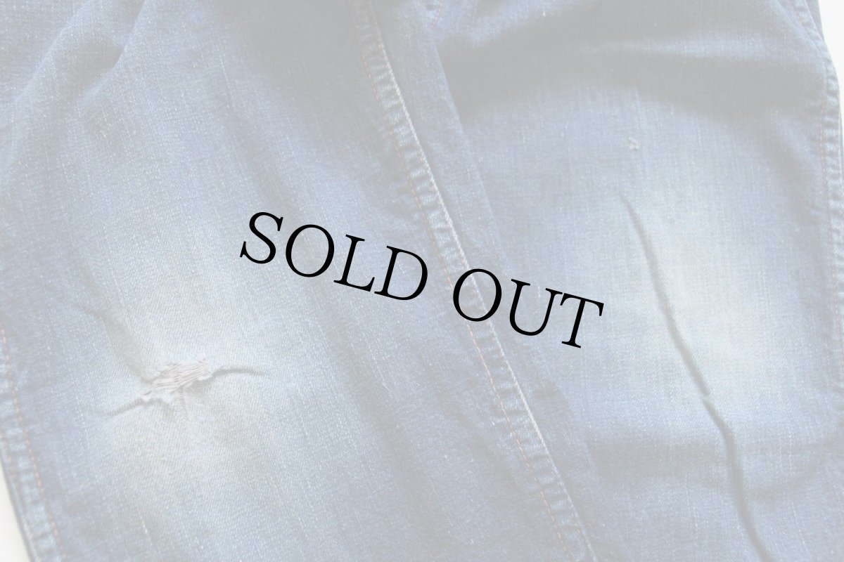 画像7: 50s UNKNOWN チェック ネルライナー インディゴ デニム ワークパンツ キッズ (7)