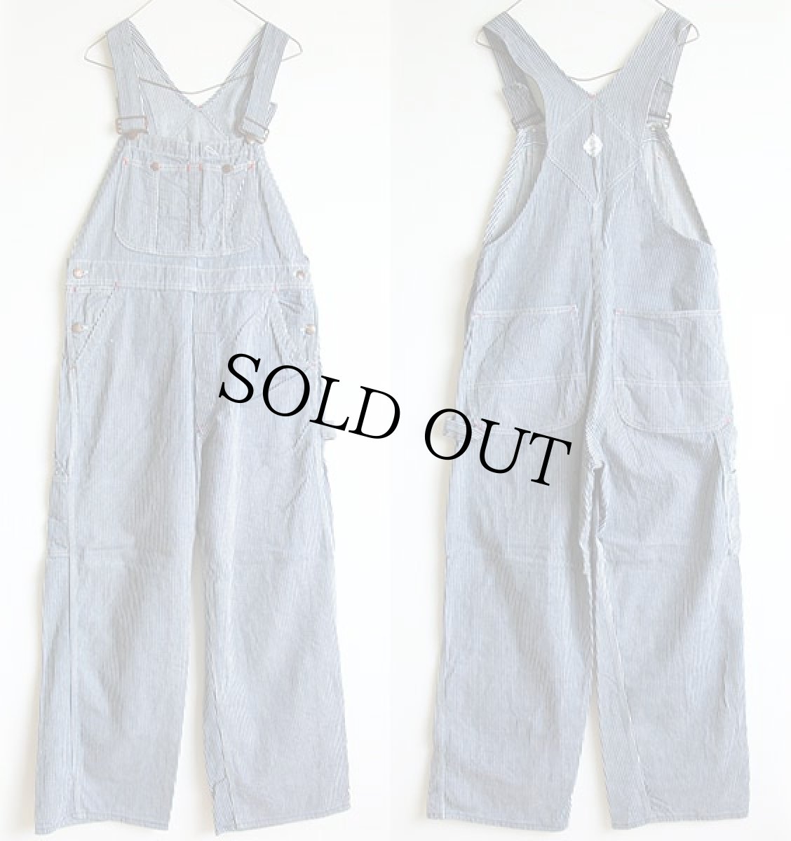 画像2: 70s BIGMACビッグマック ヒッコリー ストライプ オーバーオール (2)