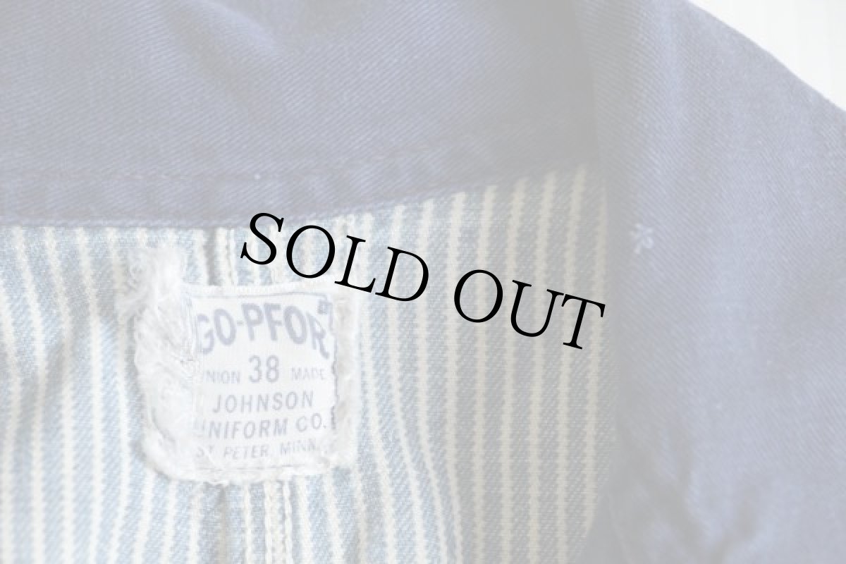 画像3: 50s GO-PFOR ツートン ヒッコリー ストライプ オールインワン 38★つなぎ (3)