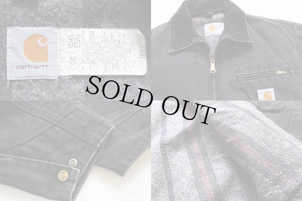 画像3: 80s USA製 carharttカーハート ブランケットライナー ダック地 デトロイトジャケット 黒 40 (3)