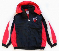 画像1: 90s LOGO7 CHICAGO BULLS シカゴ ブルズ 中綿入り ナイロンパーカー ボーイズXL (1)