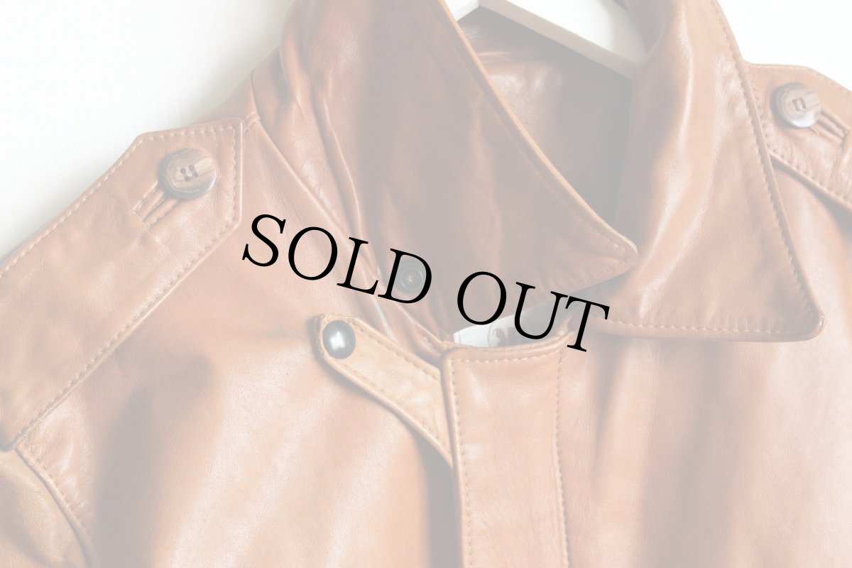 画像3: 70s USA製 ROME M-65タイプ レザーコート 茶 42 (3)