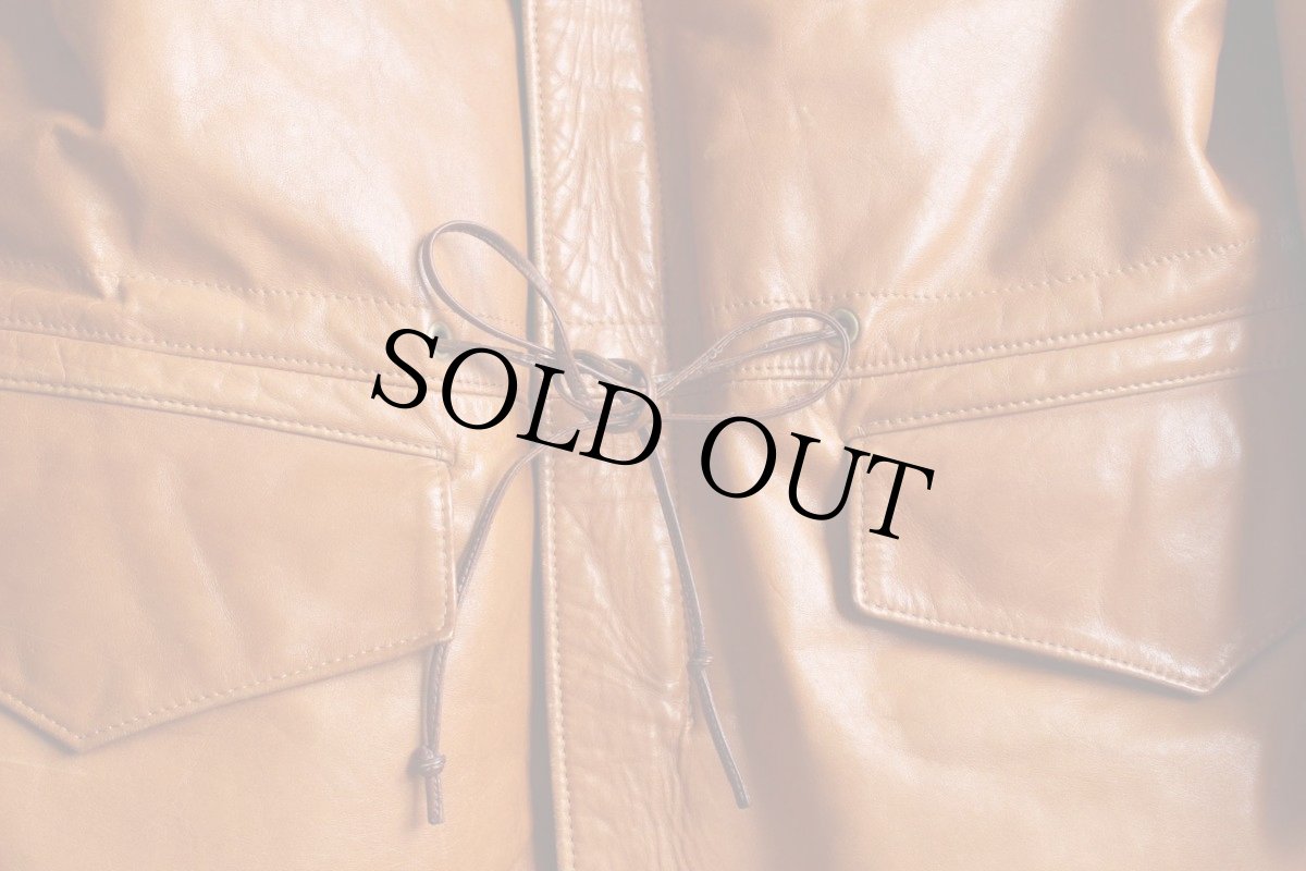 画像5: 70s USA製 ROME M-65タイプ レザーコート 茶 42 (5)