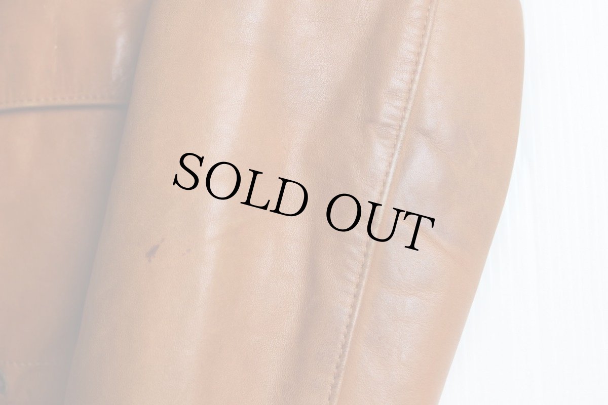 画像8: 70s USA製 ROME M-65タイプ レザーコート 茶 42 (8)