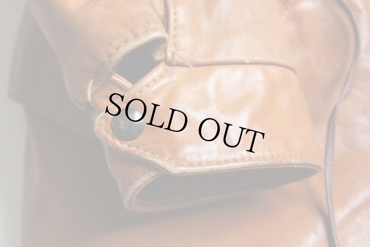 画像6: 70s USA製 ROME M-65タイプ レザーコート 茶 42 (6)