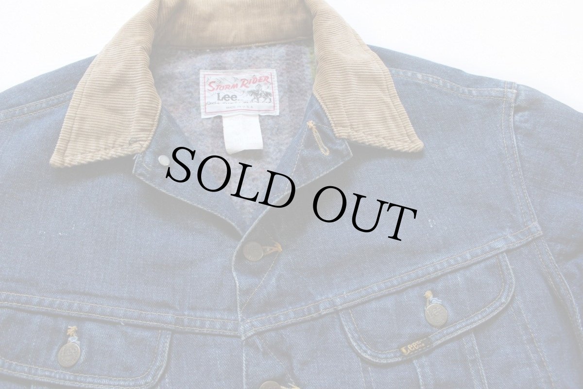 画像3: 80s USA製 Leeリー STORM RIDERストームライダー 220LJ ブランケットライナー デニムジャケット 44R (3)