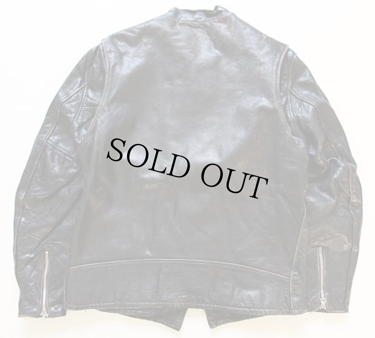 画像2: 70s Schott BROS ショット シングルライダース レザージャケット 黒 44 (2)