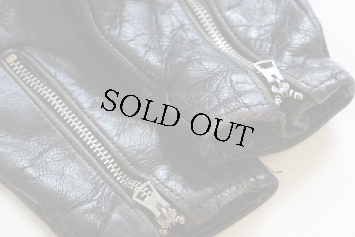 画像8: 70s Schott BROS ショット シングルライダース レザージャケット 黒 44 (8)