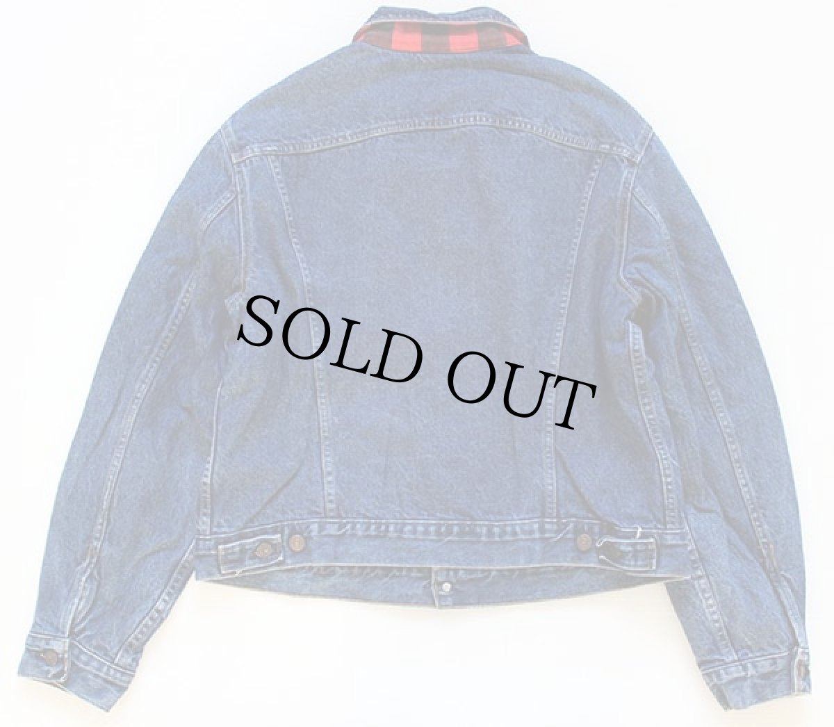 画像2: 80s USA製 Levi'sリーバイス 70411 バッファローチェック ネルライナー デニムジャケット 4ポケット 46 (2)