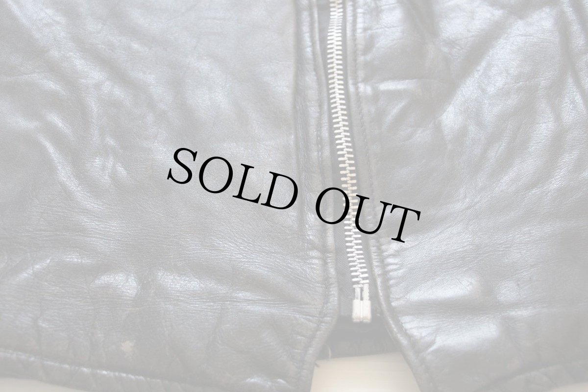 画像10: 70s Schott BROS ショット シングルライダース レザージャケット 黒 44 (10)