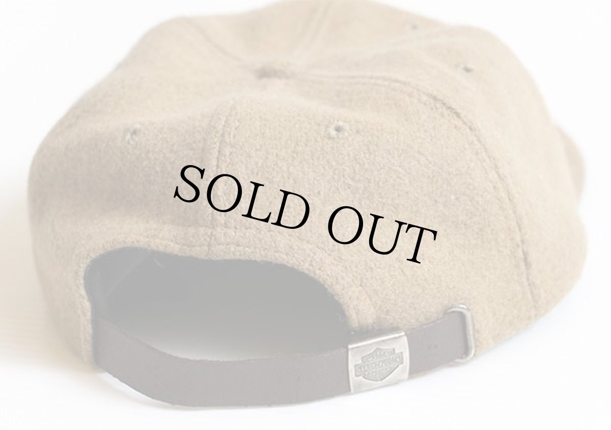 画像2: USA製 HARLEY-DAVIDSONハーレー ダビッドソン ロゴ刺繍 ウールキャップ ライトブラウン (2)