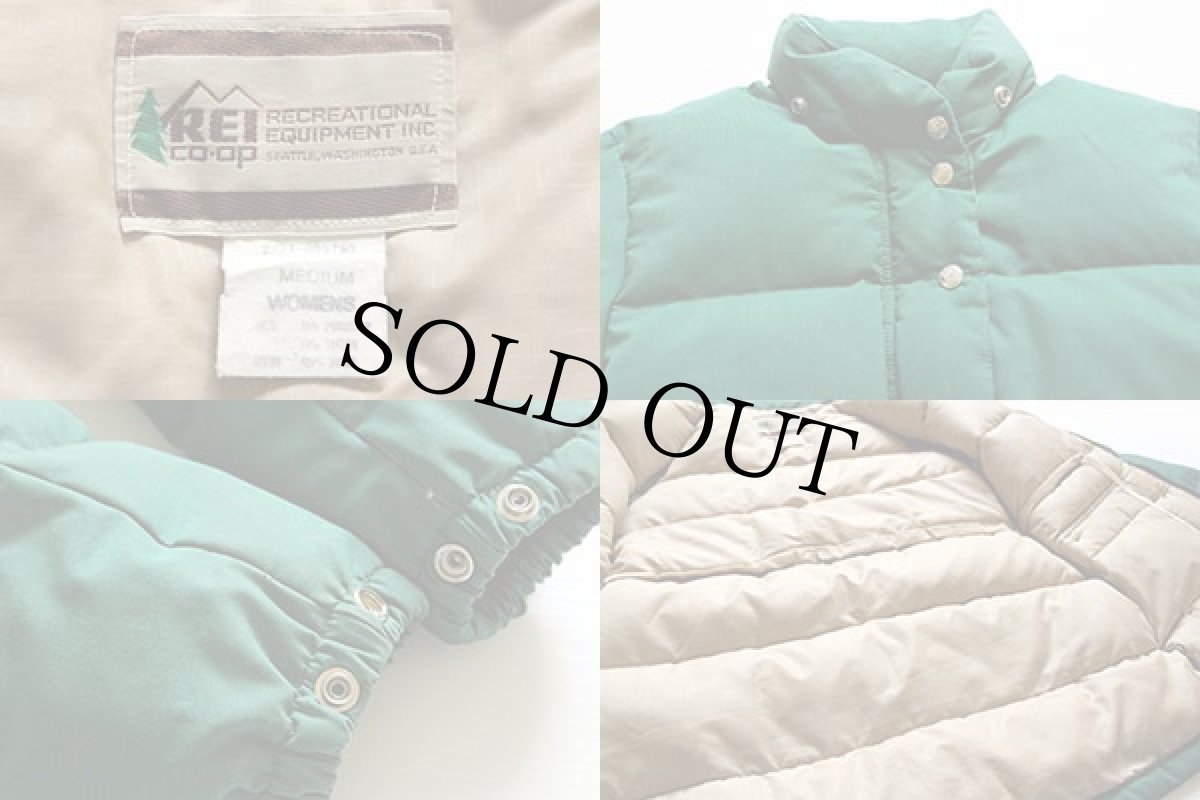 画像3: 70s USA製 REI coop ダウンジャケット 緑 W-M (3)