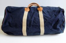 画像2: 80s L.L.Bean レザーハンドル キャンバス ダッフルバッグ 紺 大型 (2)