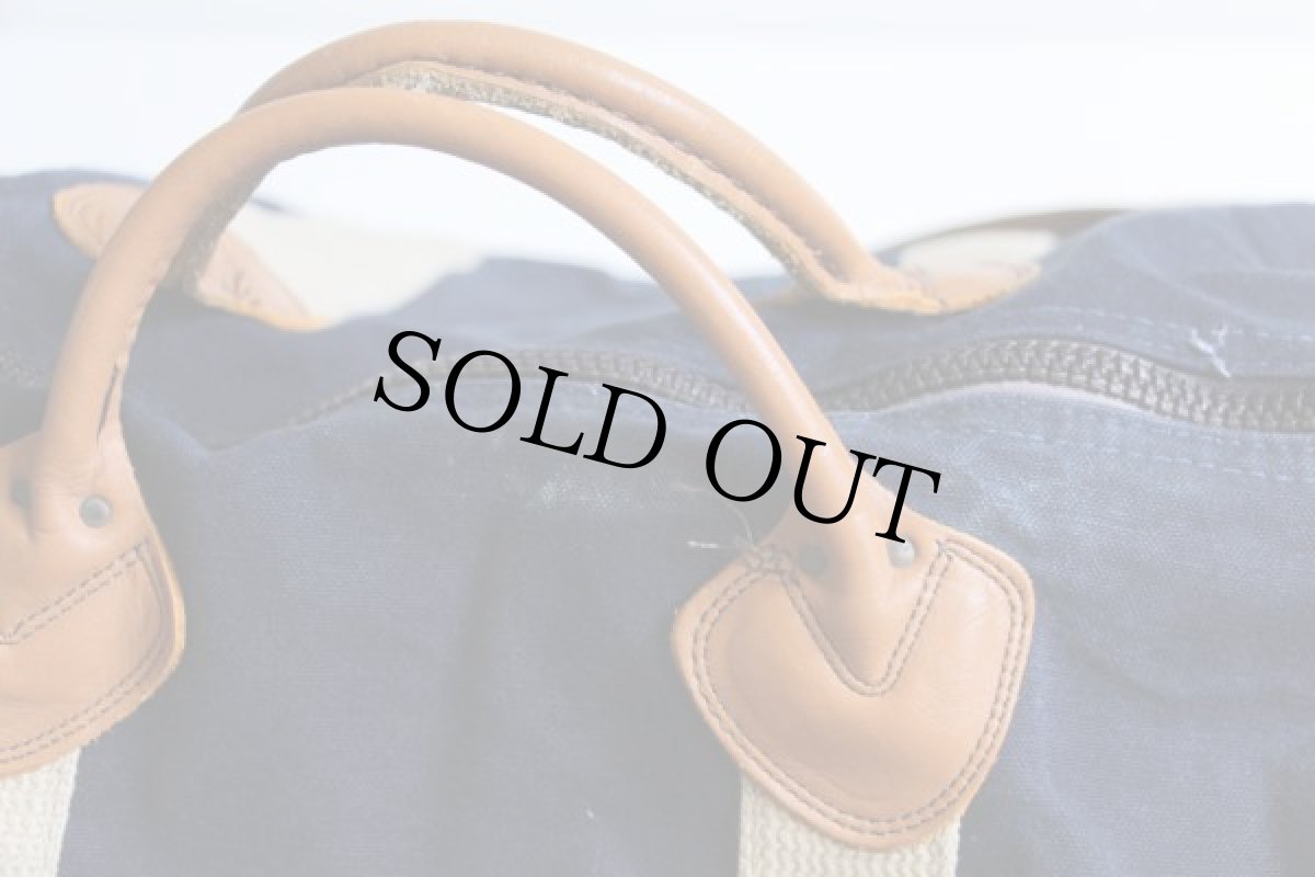 画像3: 80s L.L.Bean レザーハンドル キャンバス ダッフルバッグ 紺 大型 (3)