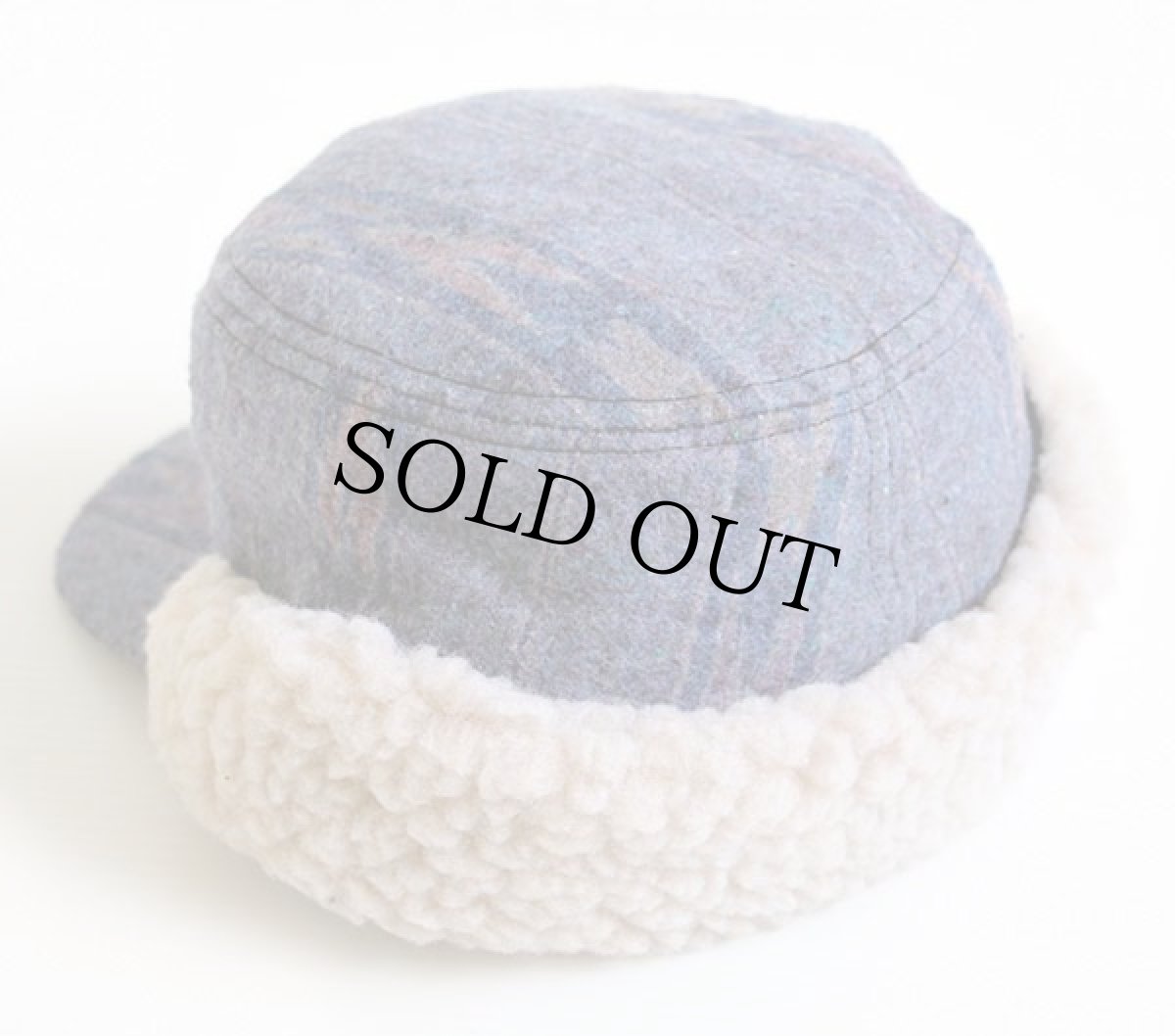 画像2: 90s USA製 ネイティブ柄 耳当てボア付き キャップ L (2)